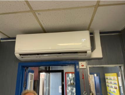 Wall-mounted air conditioning unit in a shop, Newcastle Wall-mounted air conditioning unit in a shop fitted by UK Aircon, air conditioning installers serving Newcastle